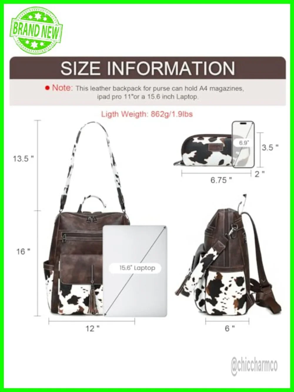 PU Leather Backpack Purse for Women Tassel Large Casual Daypack